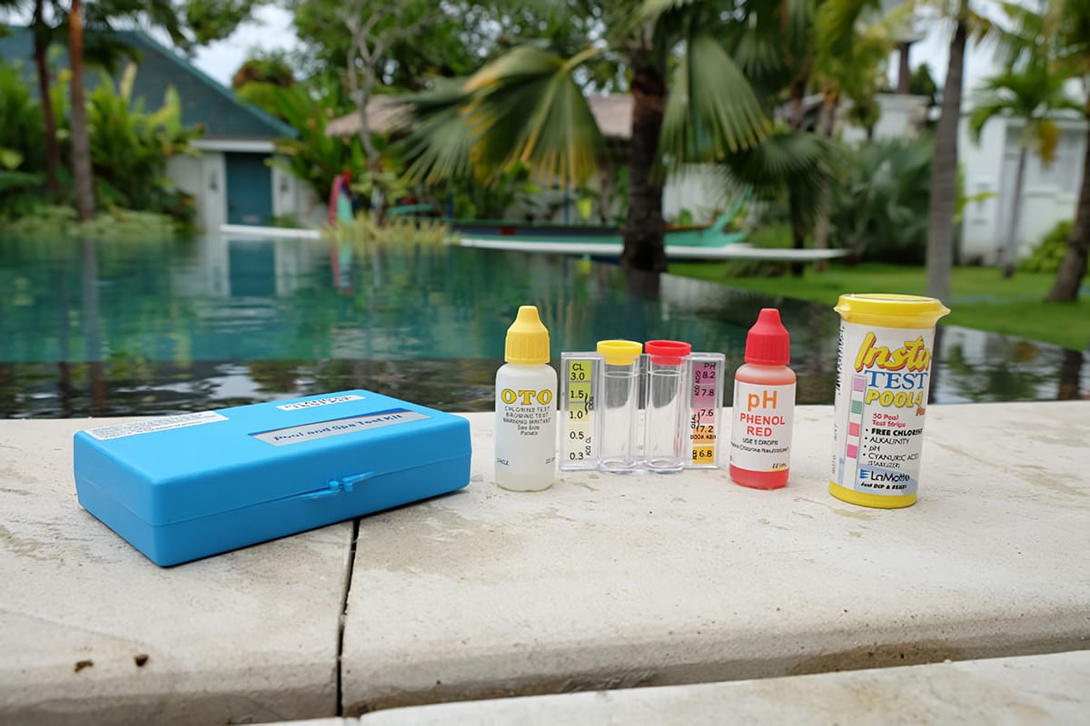 Balanced pool dosing chemicals for clear, safe water